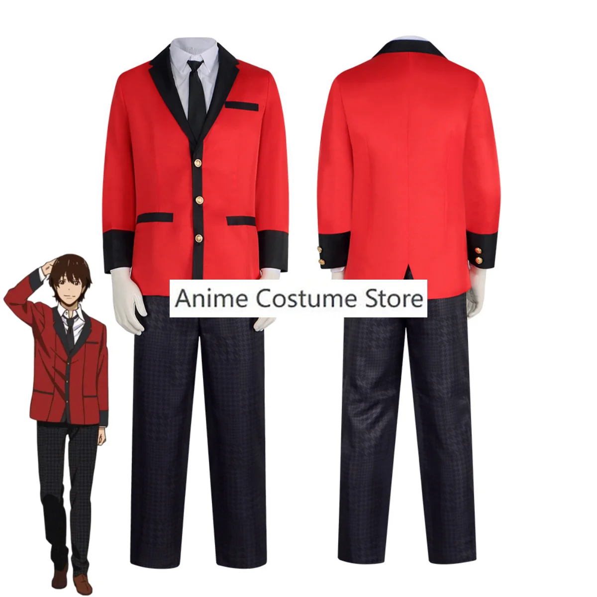 Kakegurui O Filme Cosplay para Homens, Vermelho Japonês JK Uniforme Escolar, Fato de Halloween, Fato de Natal, Eiga, Ryota Suzui