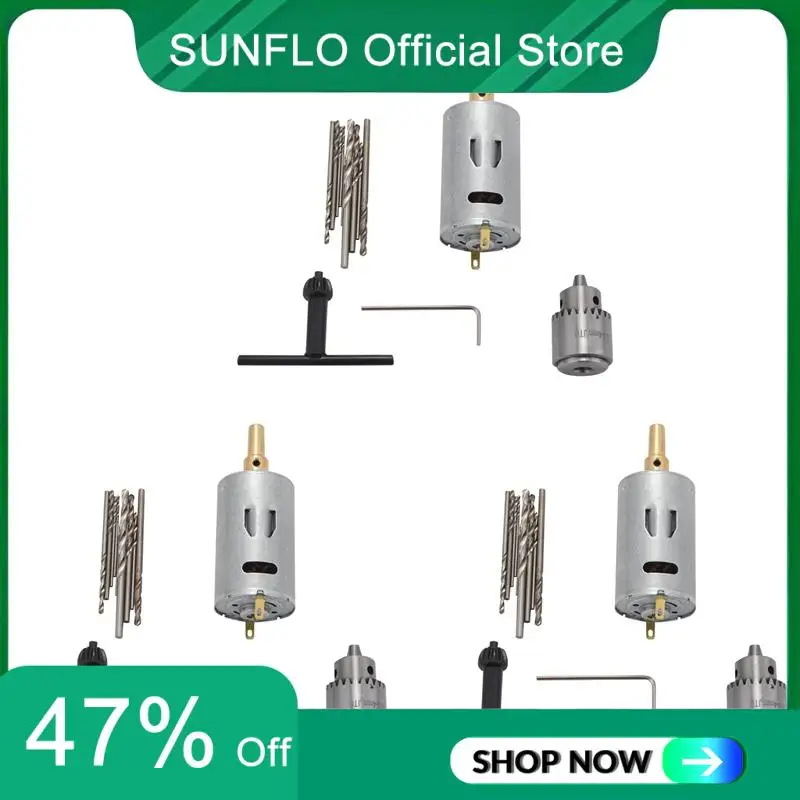 SUNFLO Dc 12V Motor Small Pcb Hand Drill Drilling Machine Compact Set With 30Pc 0.5-3Mm Drill Bit 0.3-4Mm Jto Keyless Chuck