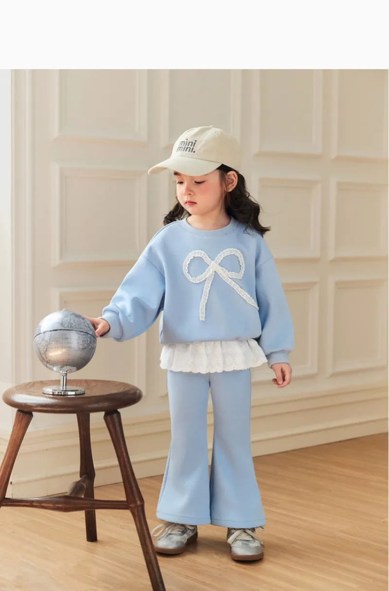 RAISE 2-8 Jahre Kinder Mädchen Zweiteiliges Outfit Herbst Kinder Mädchen Schleifen-Sweatshirt Trainingsanzüge 2026 Spitzenbesetzte Schlaghose Outfits – Detail 27