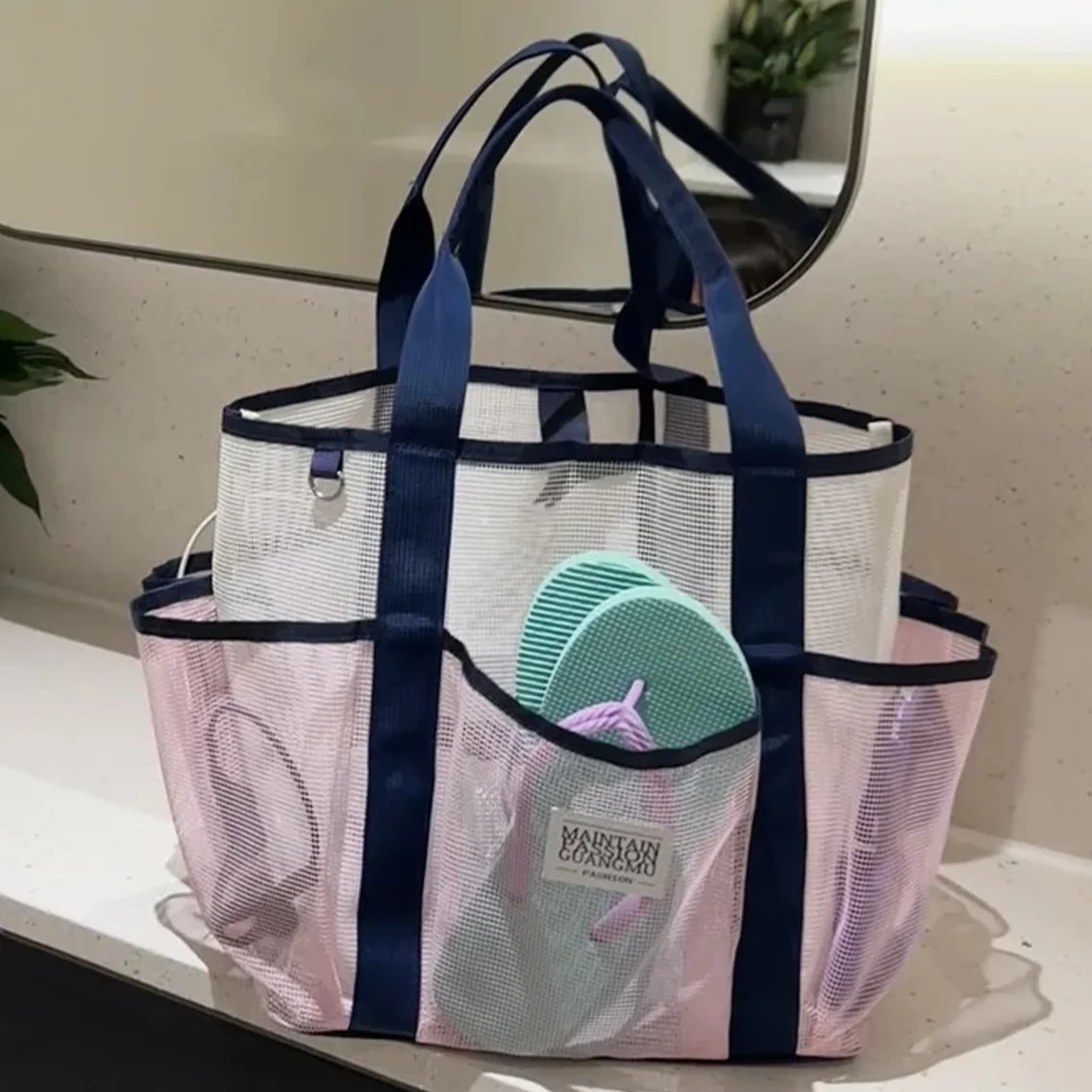 

Большая водонепроницаемая сумка-органайзер для хранения аксессуаров для душа, портативная сумка для девочек, для использования на улице и в ванной, сумка-органайзер для душа