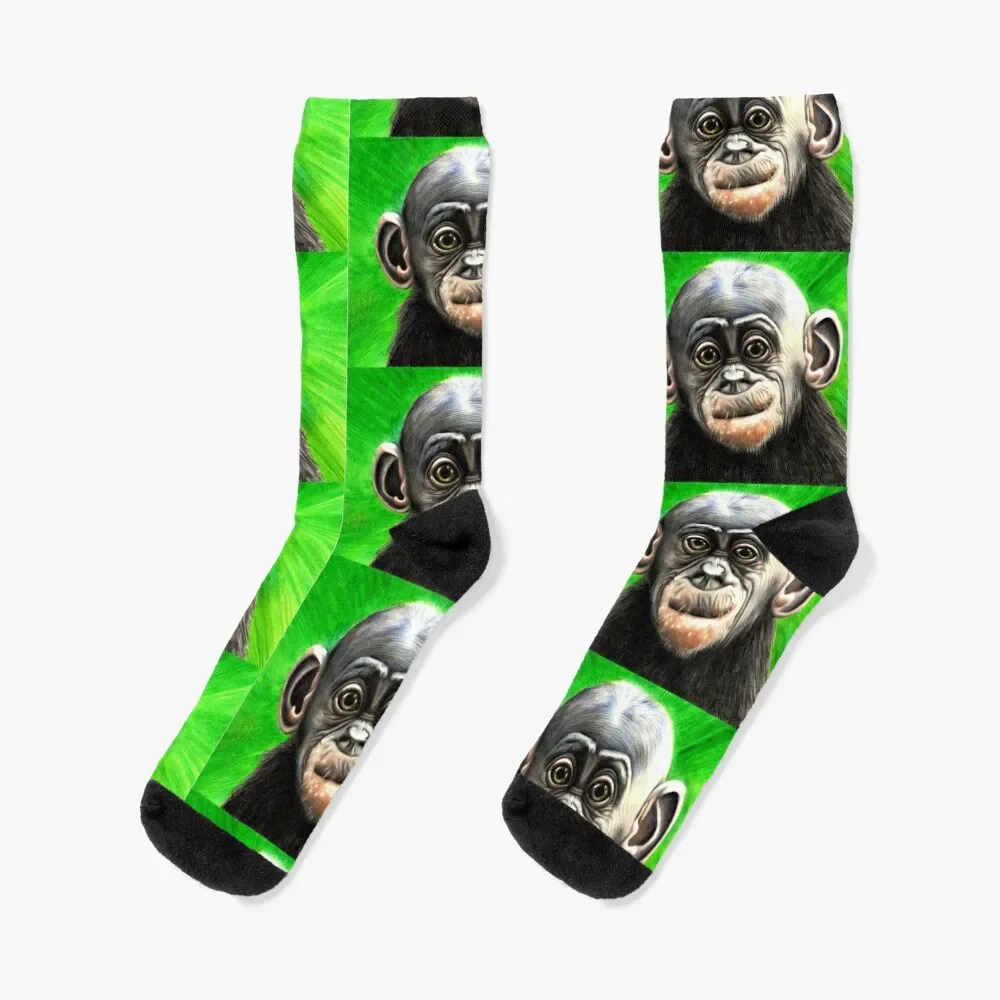 

Baby bonobo with background Socks christmas stocking Toe sports Socks For Women Men's