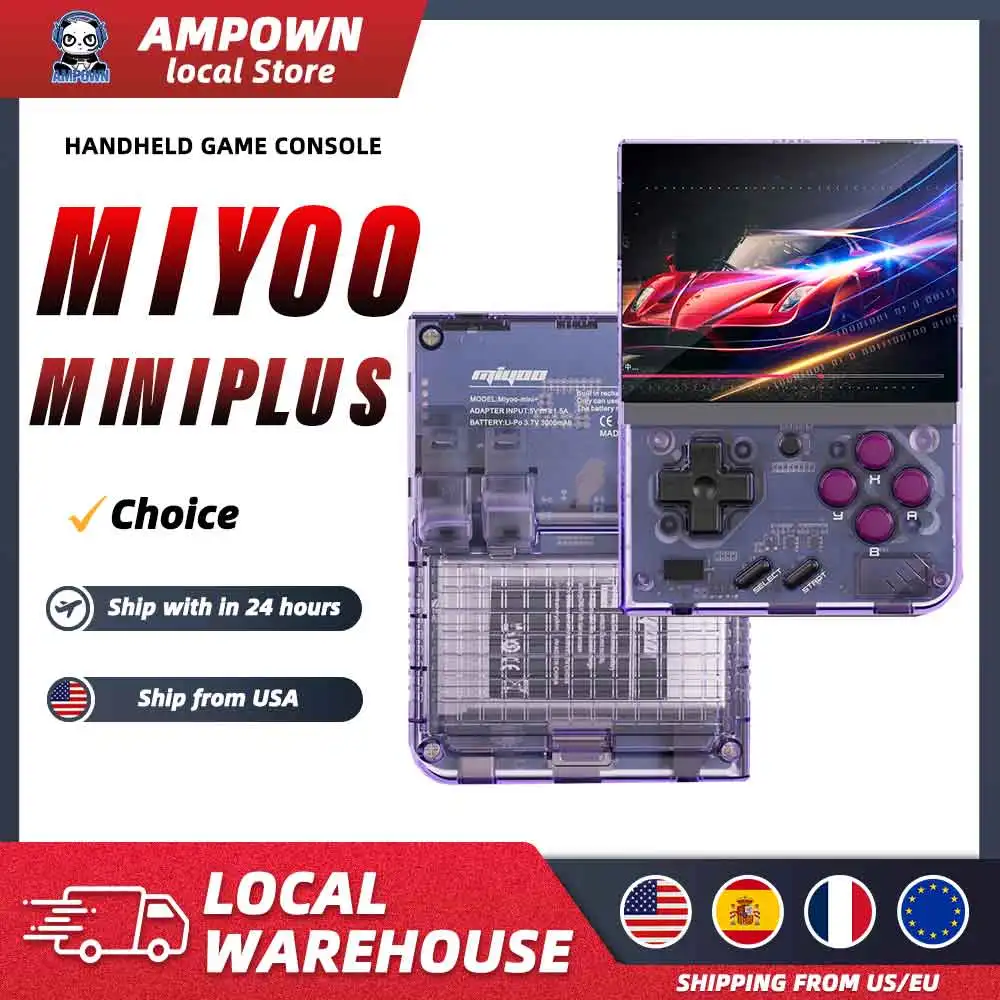 MIYOO Mini Plus Mini+ Portable Retro Handheld Game Console 3.5-inch IPS Screen childhood Classic Nostalgic Gaming Emulator