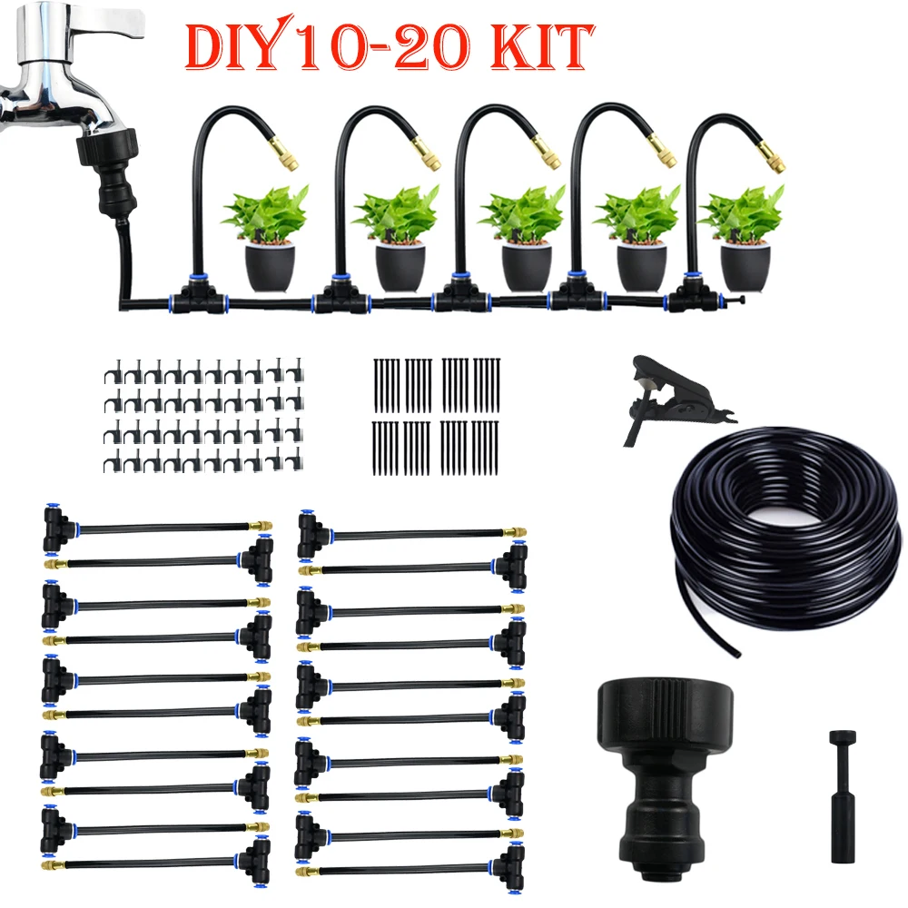 

360° Adjustable Free Bending Spray Misting Nozzle Kit Garden Greenhouse Irrigation System Fog Aquarium Reptile Nebulizer