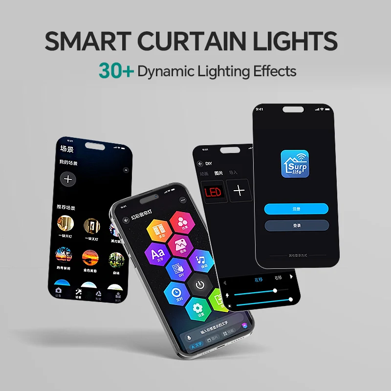 Lampu Tirai RGB 5V USB DIY Tali Air Terjun IP67 Tahan Air Kontrol Remote APP untuk Dekorasi Natal Jendela Dinding Pesta