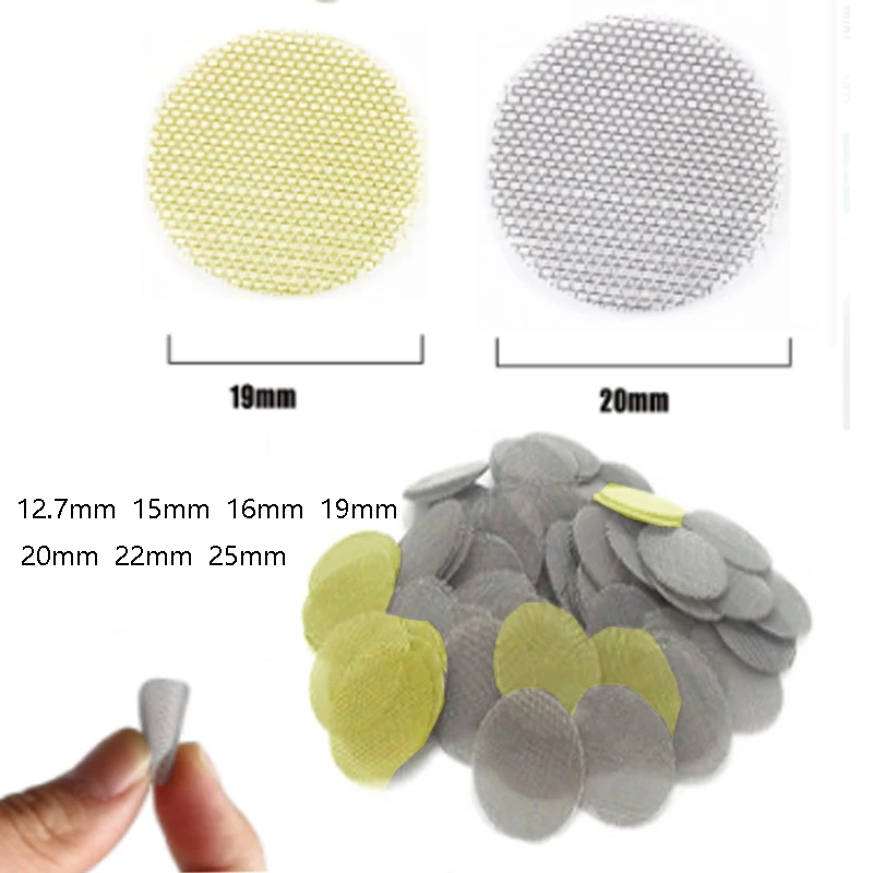 10-100pcs 12.7mm-25mm Stainles Steel Pipe Filter Silver Screen Hookah Water Pipes Gauze Mesh Net Tobacco Accessories