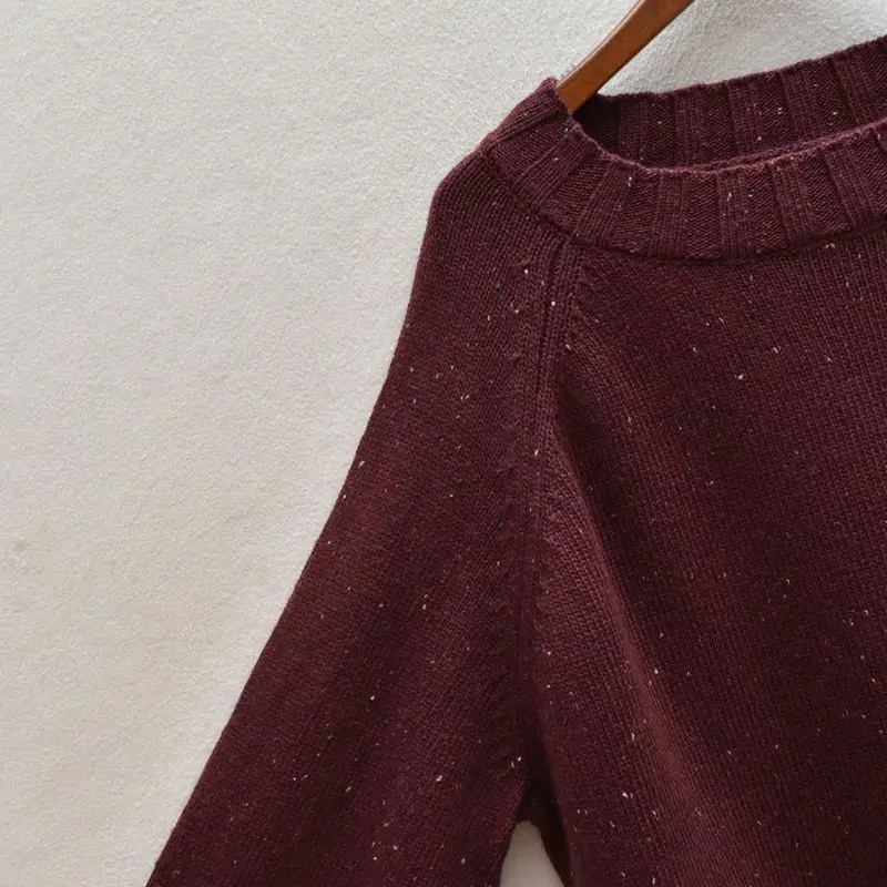 

Thiened Long Sve Knitted Sweater Women's Loose Fit Overhead round Ne Autumn Winter Faion Ladies' Knitwear