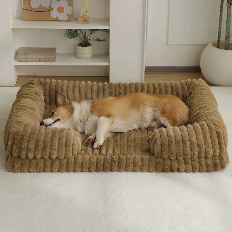 Large Dog Bed Warm Winter Pet Mat Cozy Cat Cushion Soft Comfortable Rest for Dogs And Cats - Plush Material for Extra Snuggle view 3
