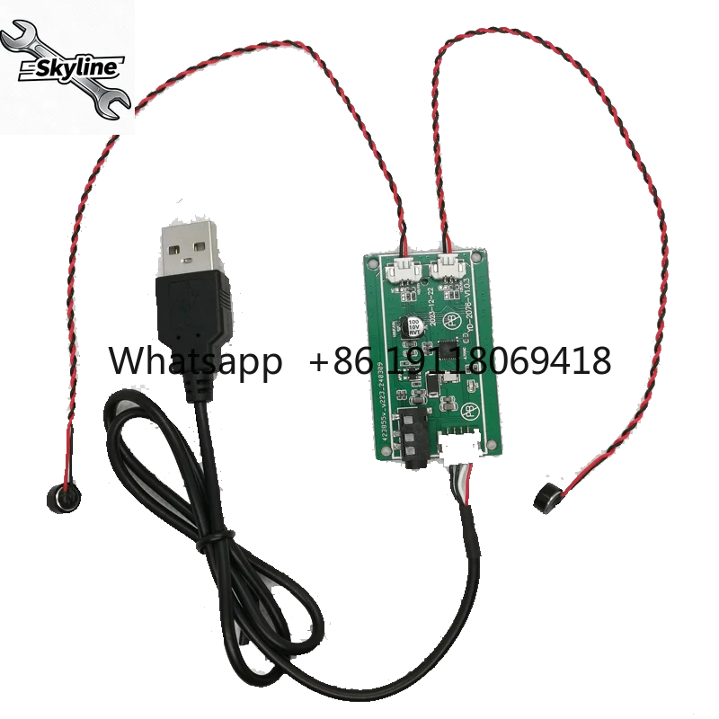 USB2 Microphone 2-channel  Microphone Head Raw Data Synchronous Acquisition Noise Reduction No Drive Required
