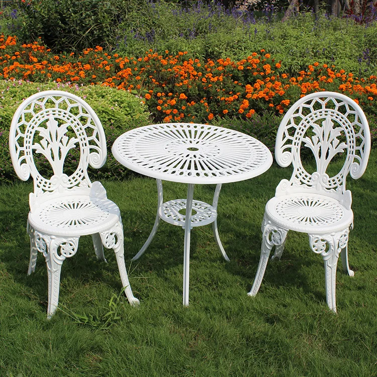 Outdoor Cast Aluminum Table And Chair Wrought Iron Leisure Balcony Open-air Garden Courtyard Set