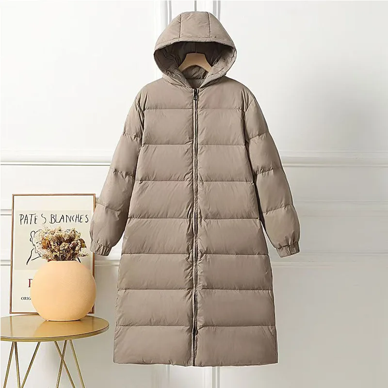 SEDUTMO Lange Eend Donsjacks Vrouwen Ultra Lichte Kapmantel Winter Casual Zwart Warme Herfst Parka ED2128