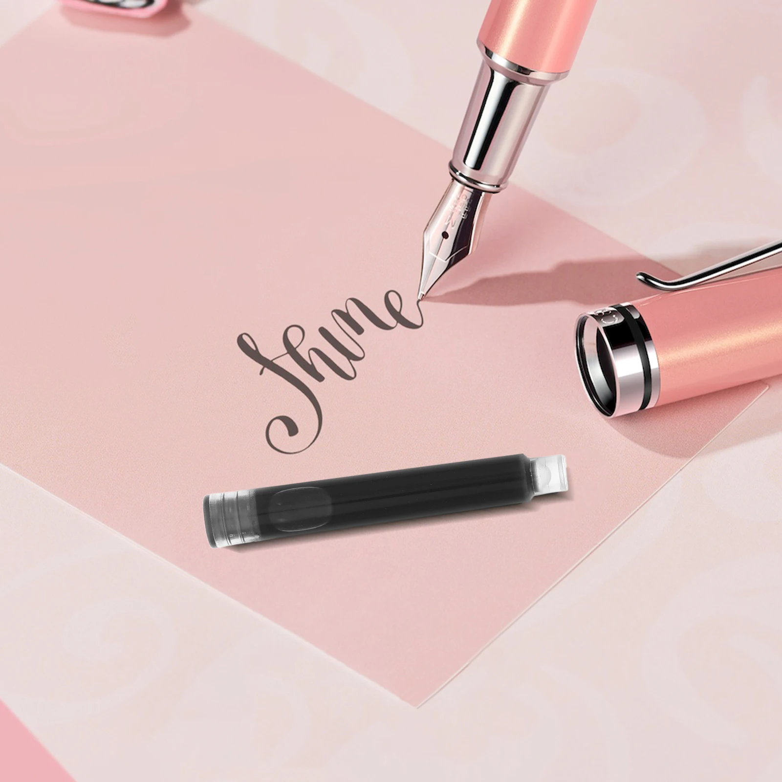 

100Pcs Fountain Pen Ink Refills Erasable Smooth Writing Portable Refillable Pen Ink for Office School Supplies