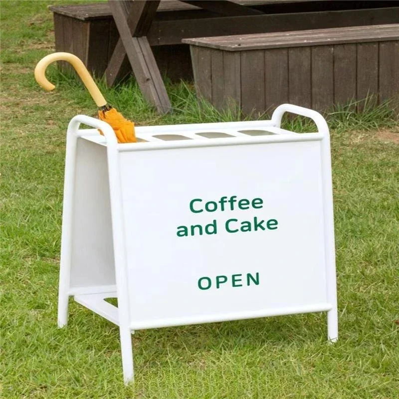 Coffee shop umbrella stand floor-to-ceiling vertical door display stand small sign outdoor metal paint
