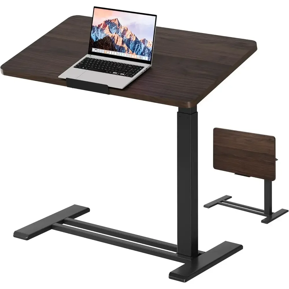 

Medical Adjustable Overbed Bede Table with Casters 90° Top Pneumatic Mobile Rolling Laptop Computer Standing Desk Cart with Tray