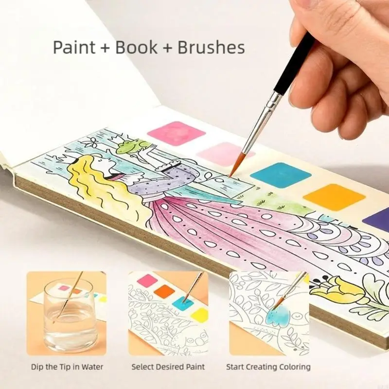 

Reusable Art Pad Children Water Baseds Painting Set Disappears Dry For Home Use B03E