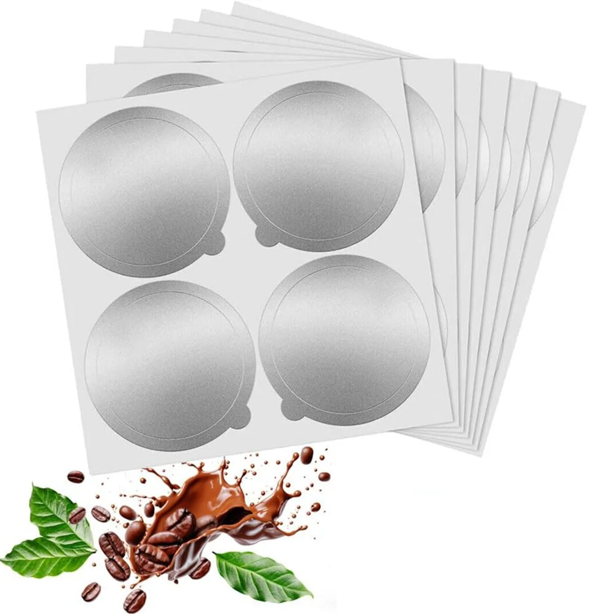 Aluminum Foil Lids for Reusing Nespresso Capsules - for Vertuoline and Vertuo - Reusable Coffee Pod Covers (100 Pcs) TQ