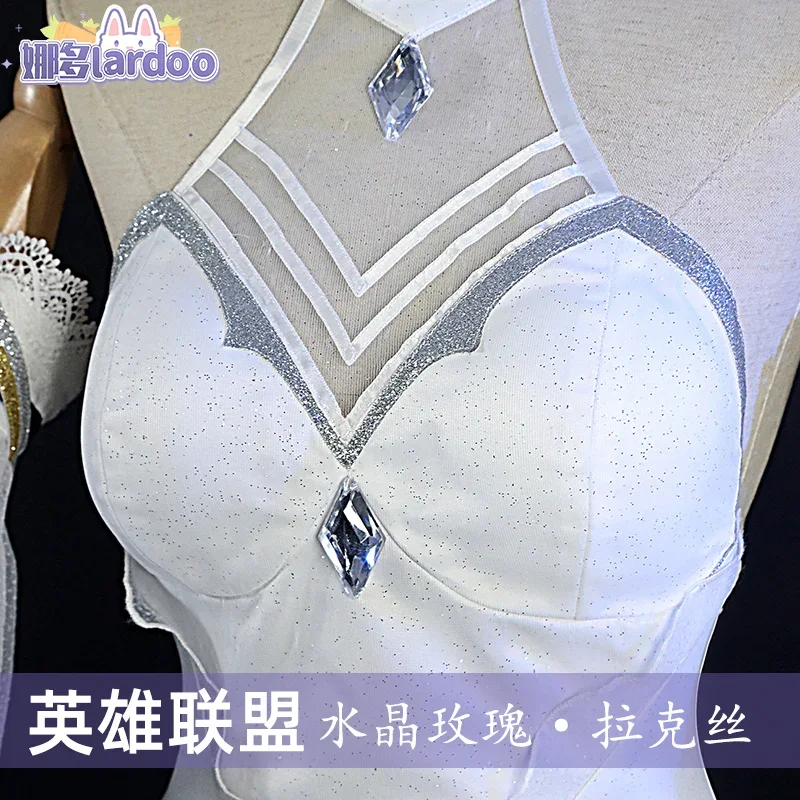 CosplayAnime Game Lux اليومية تأثيري حلي شعر مستعار كريستال روز الزفاف فستان حفلة رائع هالوين النساء 180 سنتيمتر الدعائم شعر مستعار النساء #3