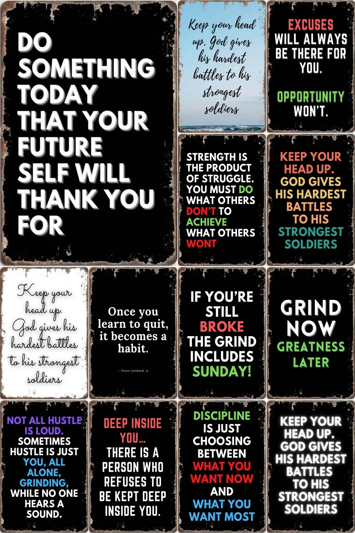 Motivation And Hustle Poster Room Decor Metal Tin Sign Vintage The Best Choice for Wall Decoration in Offices and Sports Venues