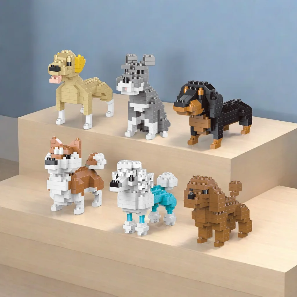 Knew Built Super Mini Dogs Dachshund Building Blocks Toys Kit: Corgi, Poodle & Entry-level Learning, Interactive Playtime, Gift