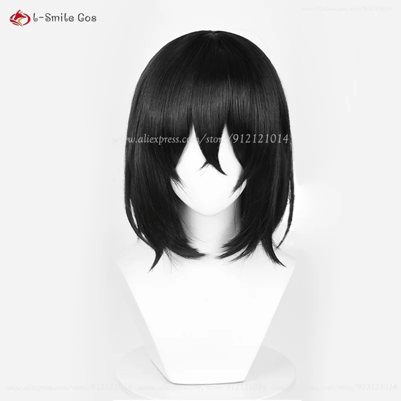 New Version Fyodor D Dostoevsky Cosplay Wig Scalp Short Black Anime Fyodor Dostoevsky Cosplay Wigs Heat Resistant Synthetic Hair