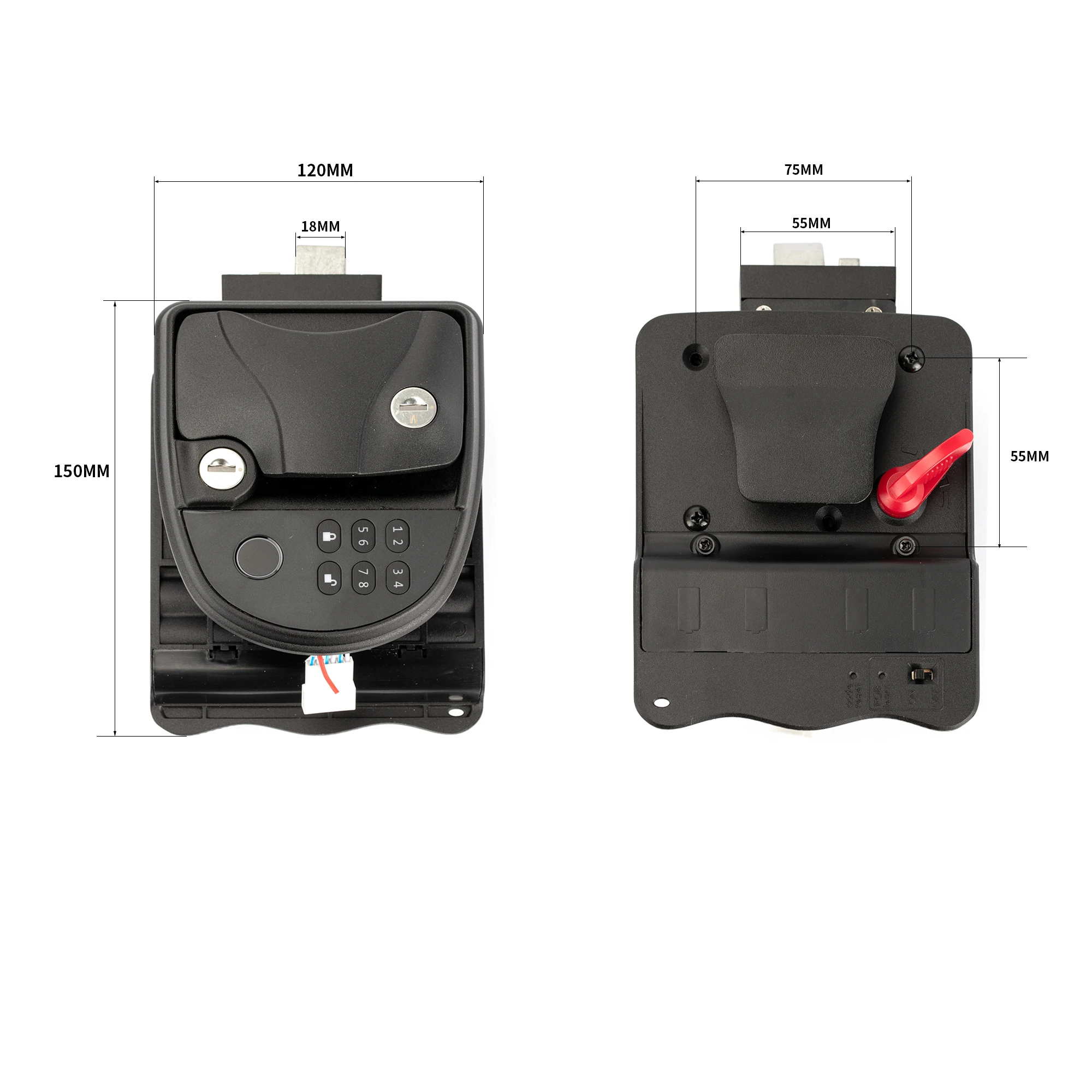 20M Remote Controller RV Keyless Lock Back-lit Keypad RV Entry Door Lock Waterproof Fingerprint RV Door Lock for Travel Trailer