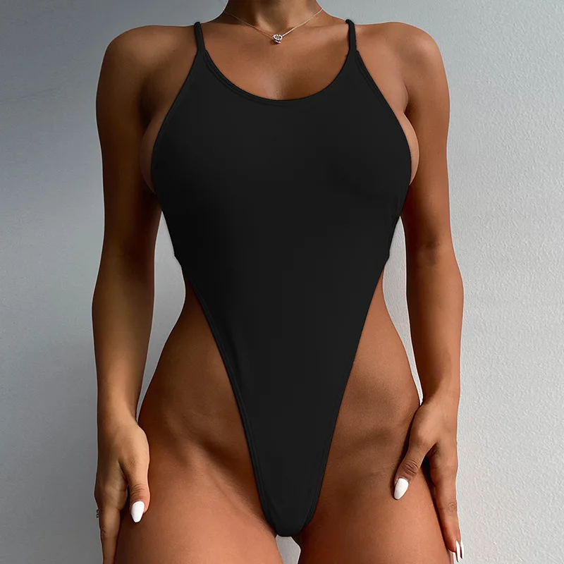 Super Sexy One Piece Swimsuit Women Swimwear High Cut Out Monokini String Bandage Thong Bathing Suits Bodysuit Beach Wear Bather