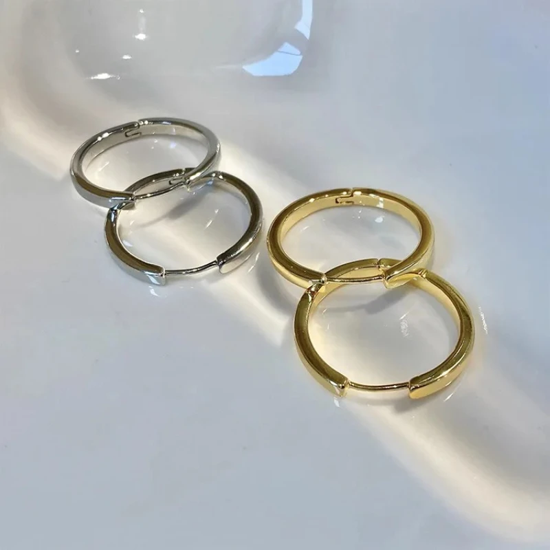 Nova moda clássicos simples grandes brincos de argola redondos para mulheres círculo meninas brilhante delicado festa das mulheres jóias nova chegada 2025