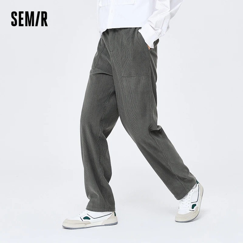 Semir Casual Pants Men Corduroy Winter Fashionable Texture Versatile New Large Pockets High-End Tapered Trousers