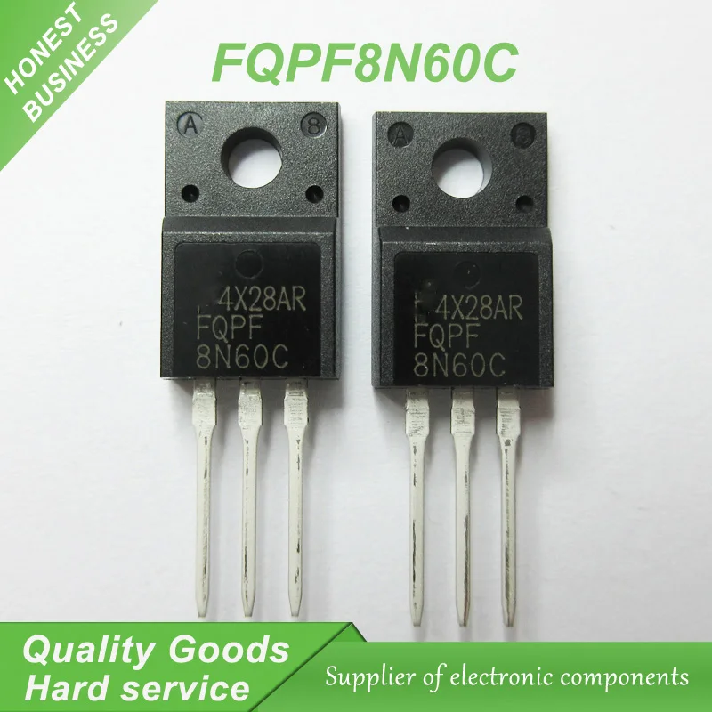 20pcs FQPF8N60C 8N60C 8N60 600V 8A MOSFET N-Channel transistor TO-220F new original