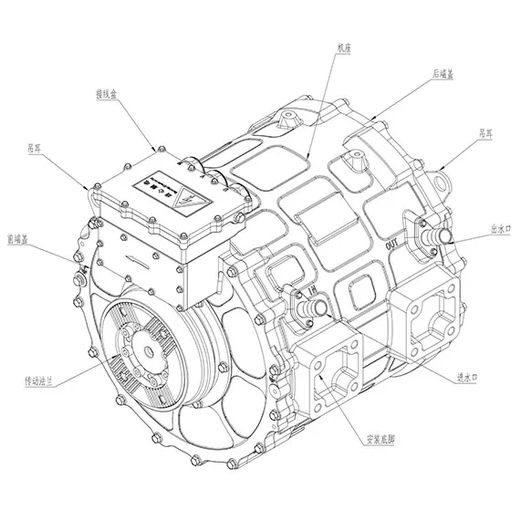 Gland-Moteur à courant continu pour véhicules, moteur EV, puissance de sortie maximale 180KW, aimant en continu, YC350, Syns.info ous