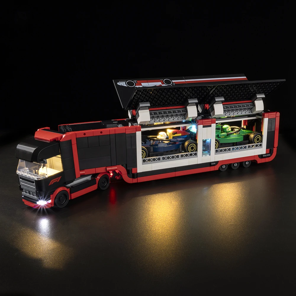 Ensemble d'éclairage LED sans modèle adapté au camion LEGO F1 avec voitures RB20 et AMR24 F1 City 60445 (blocs de construction non inclus)