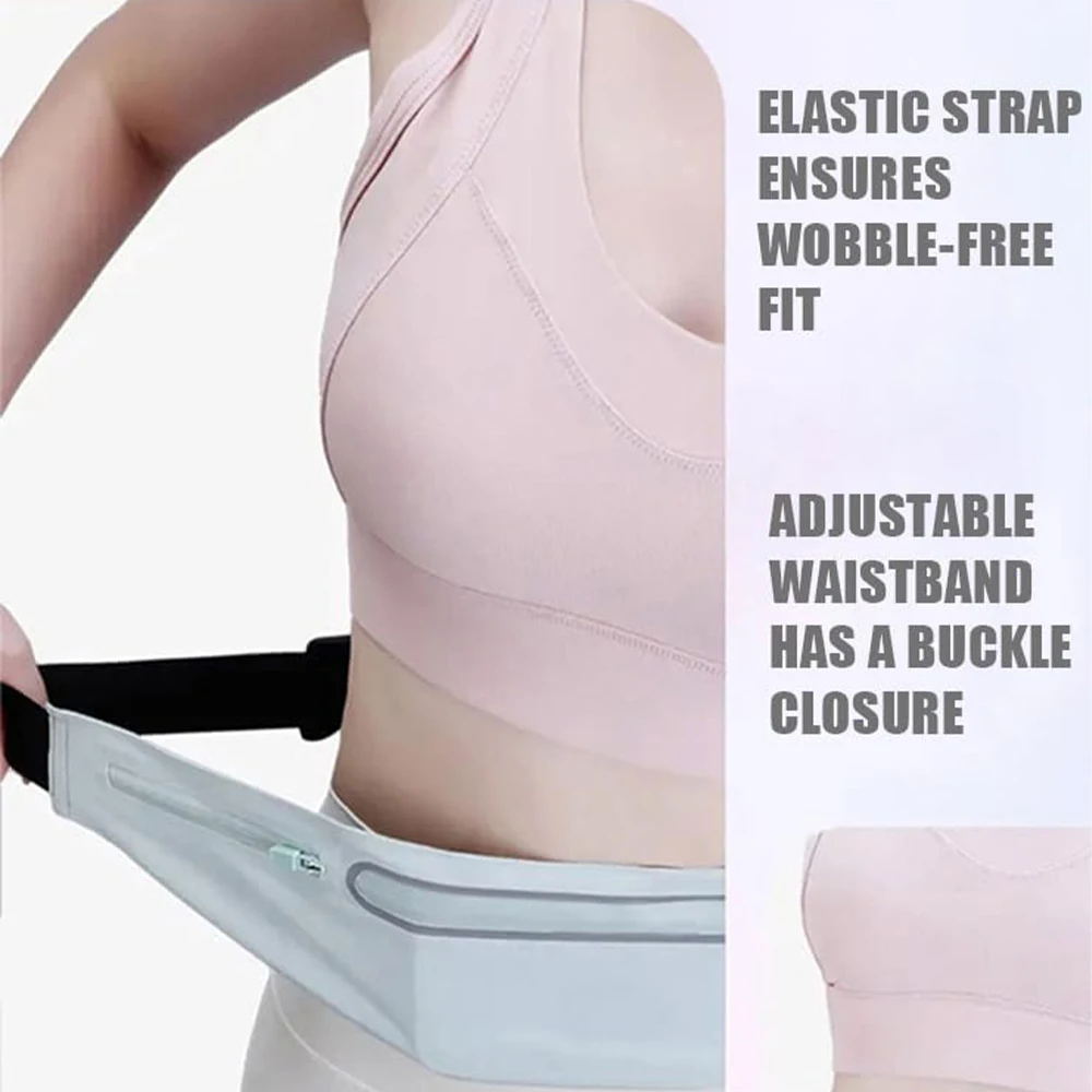 Tas Pinggang Lari Tahan Air Sabuk Lari Tas Pinggang Pria Wanita Tipis dengan 3 Kantong untuk Jogging Bersepeda Mendaki