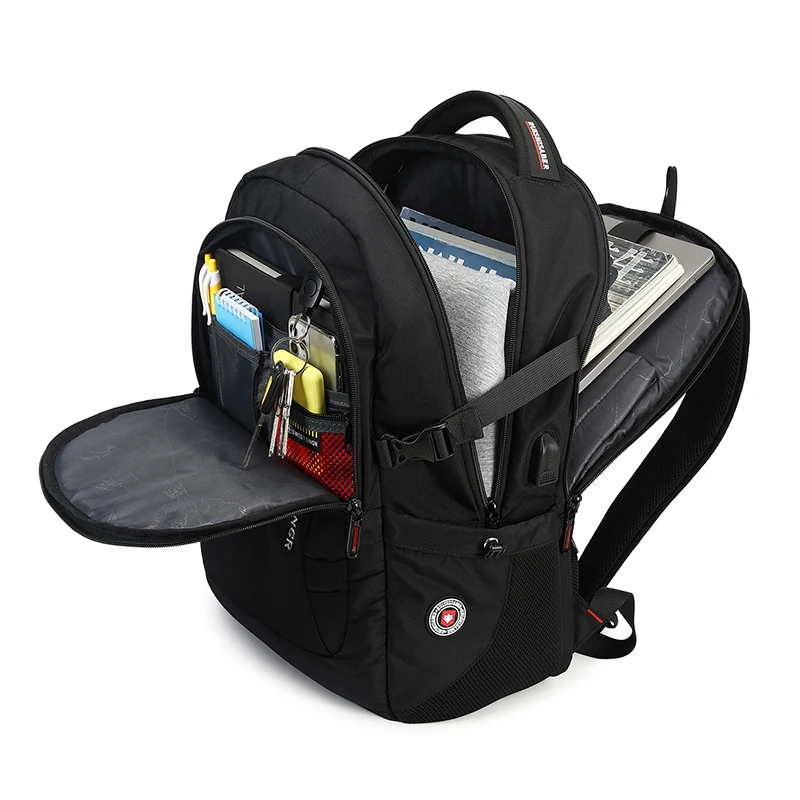 New Men Backpack Fashion Waterproof School Travel Bag 17.3 Inch Laptop USB Charging Backpack Anti-Theft Business Backpacks 2023