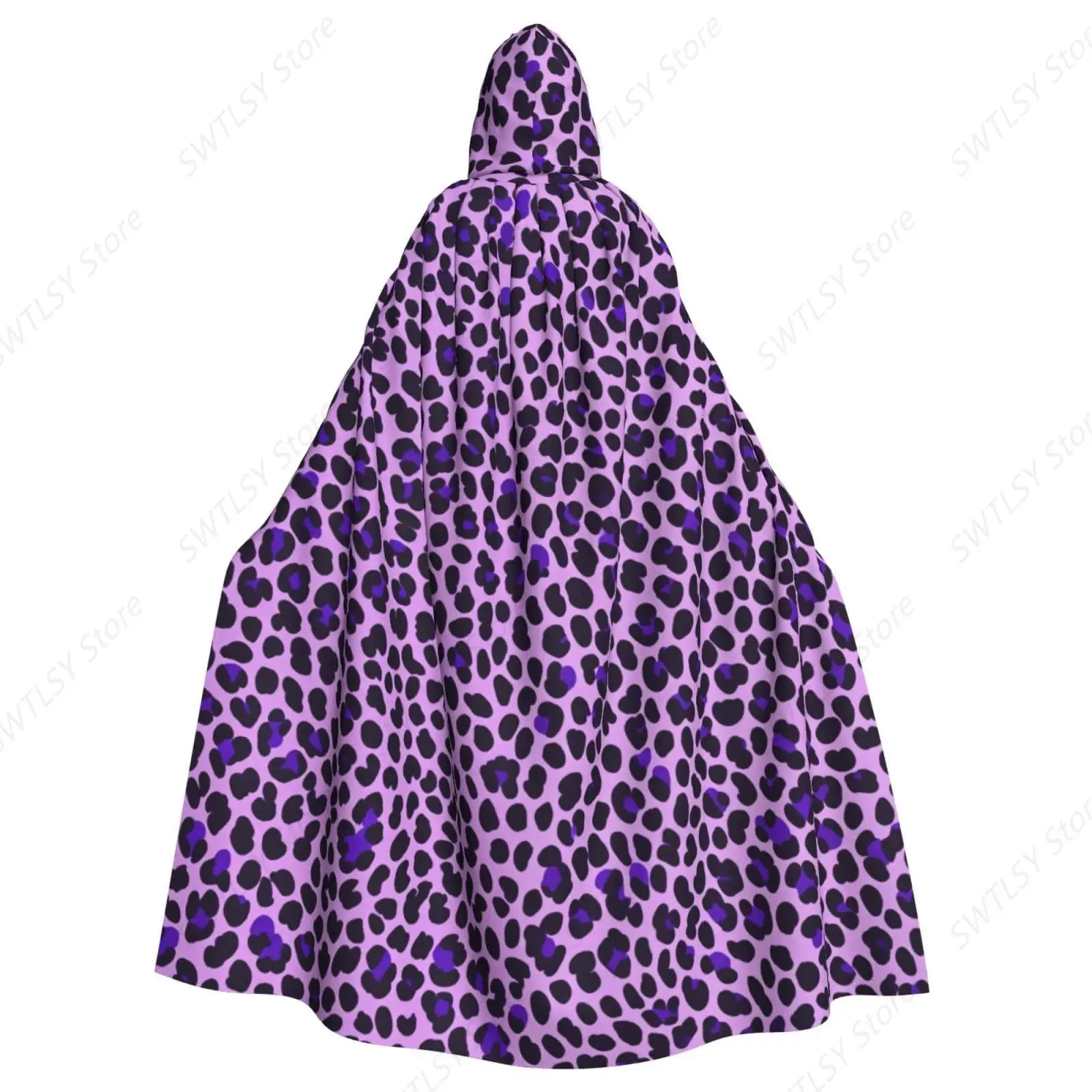 Hooded Cloak Unisex Polyester Hooded Cape Cosplay Costume for Women Men, Compatible with Mountain Rustic Woodland Trees