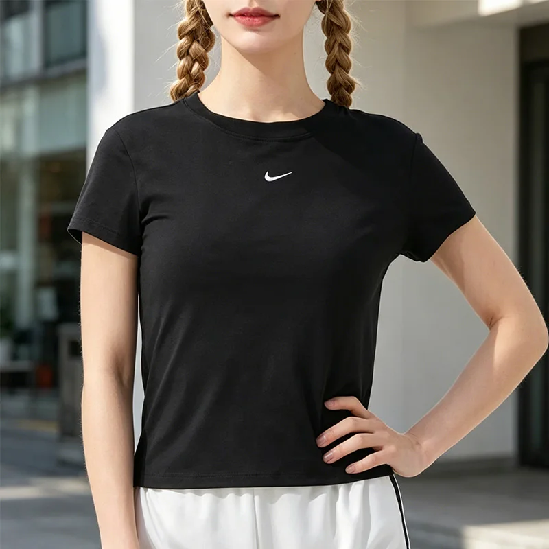 Nike 2026 new Women's Sportswear Fitness Training Running Exercise Soft Comfortable Breathable Short-Sleeved Top FV5509-010