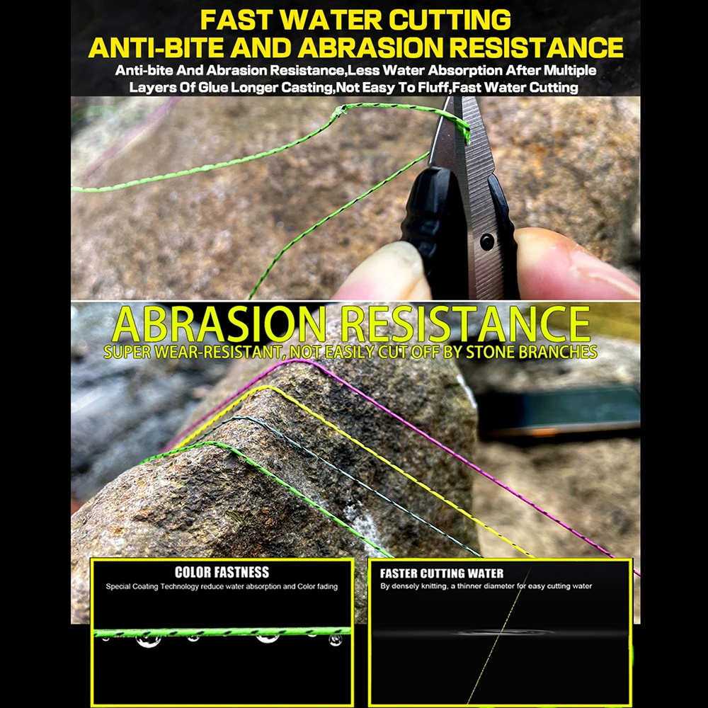 4 Strands Spotted Fishing Line 300m 10-80lb Strong  Super Soft Invisible Anti-bite Abrasion Resistant Braided Lines PE Fishing