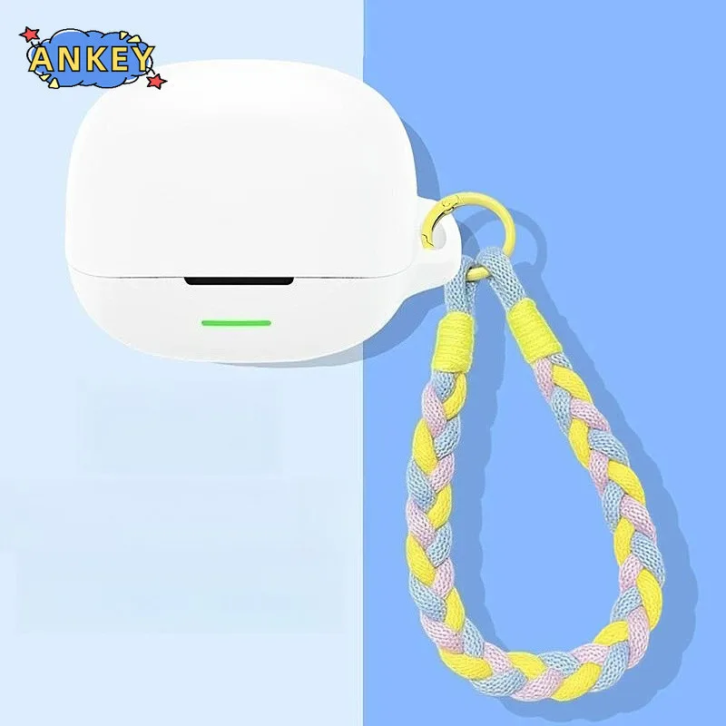 Compatible with QCY MeloBuds N65 ﻿ Silicone Cases With Hook Protective Shockproof Wireless Earphone Cover with Carabiner Lanyard view 5