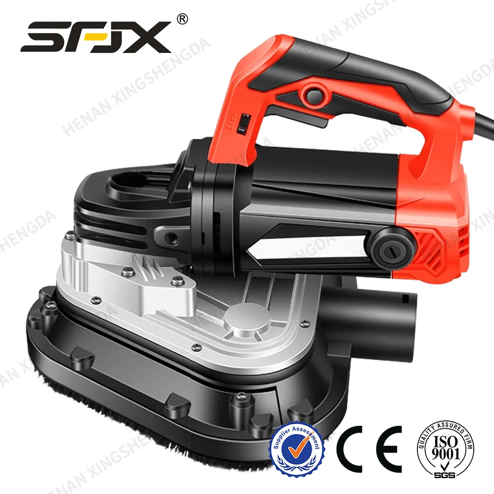 Manual Hand-Held Wet Dry Concrete Floor & Ceiling Grinder Machine Set with Dust Vacuum System