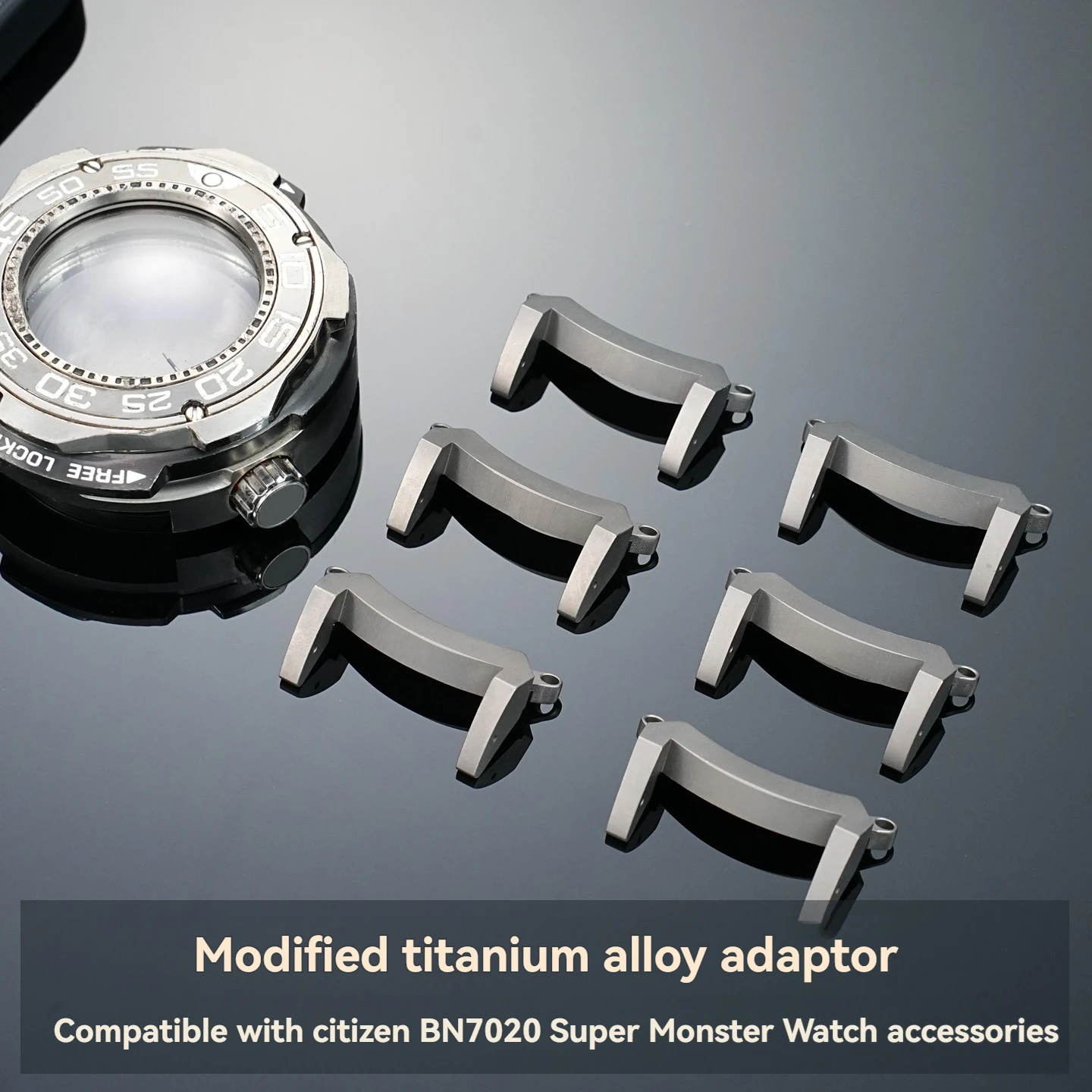 High quality titanium alloy head for Citizen BN7020 super monster watch modification titanium alloy adapter watch accessory 22MM