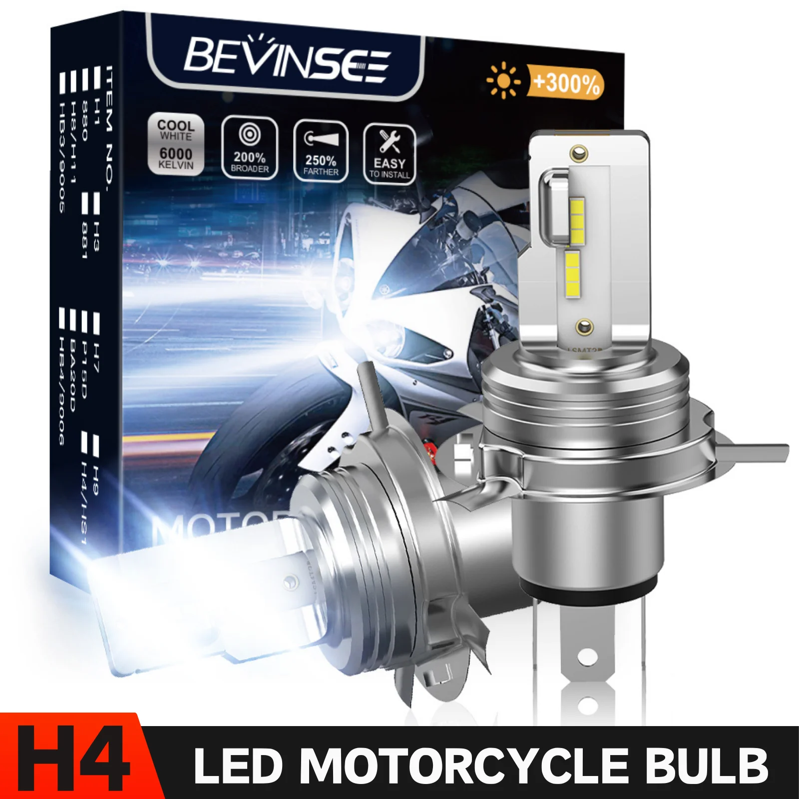 Bevinsee 2Pcs H4 Le…