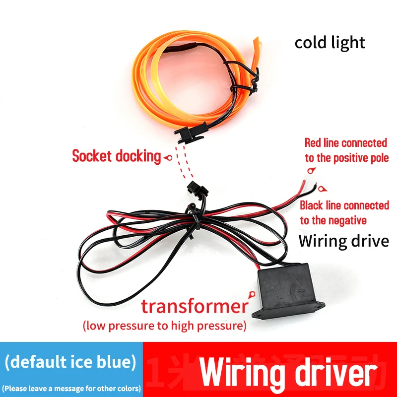 3m Car Interior Accessories Atmosphere Lamp EL Cold Light Line With Wiring driven DIY Decor Dashboard Console Auto Cold Lights