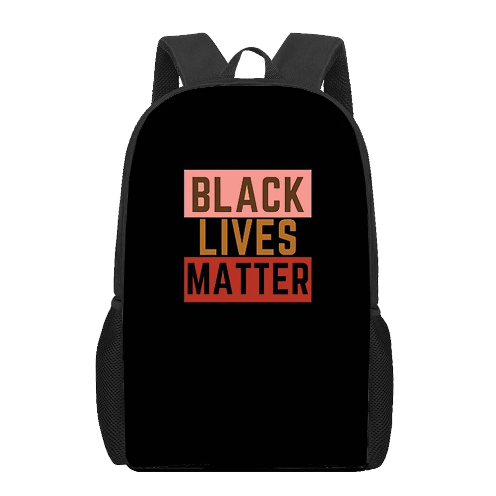 BLM Black Lives Matter tas buku Pria Wanita tas punggung anak-anak tas sekolah remaja perjalanan kasual tas ransel Laptop