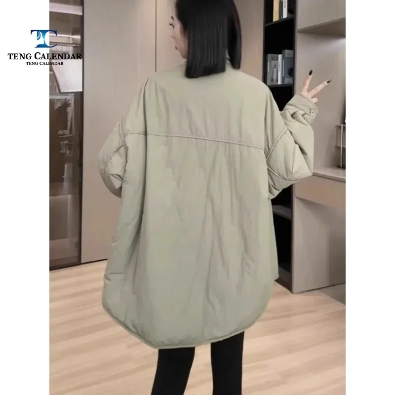 Fashionable Loose Large Pocket Cotton Jacket, 2024 Women\'s Autumn and Winter New Trendy Casual Versatile Cotton Jacket