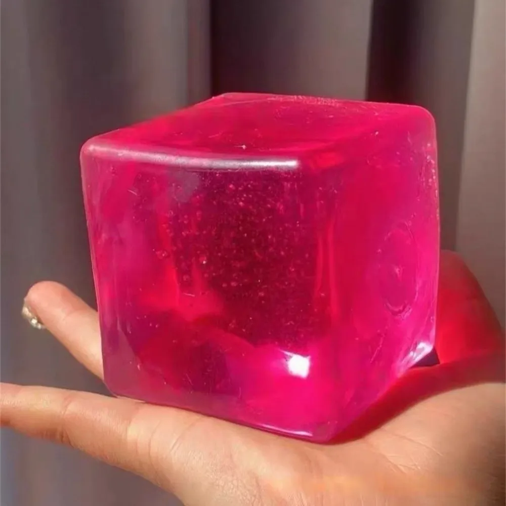 Soft Texture Ice Cube Squishy Transparent Solid Color Ice Cube Fidget Plasticity Slow Rebound Ice Cube Squeeze Sensory Play
