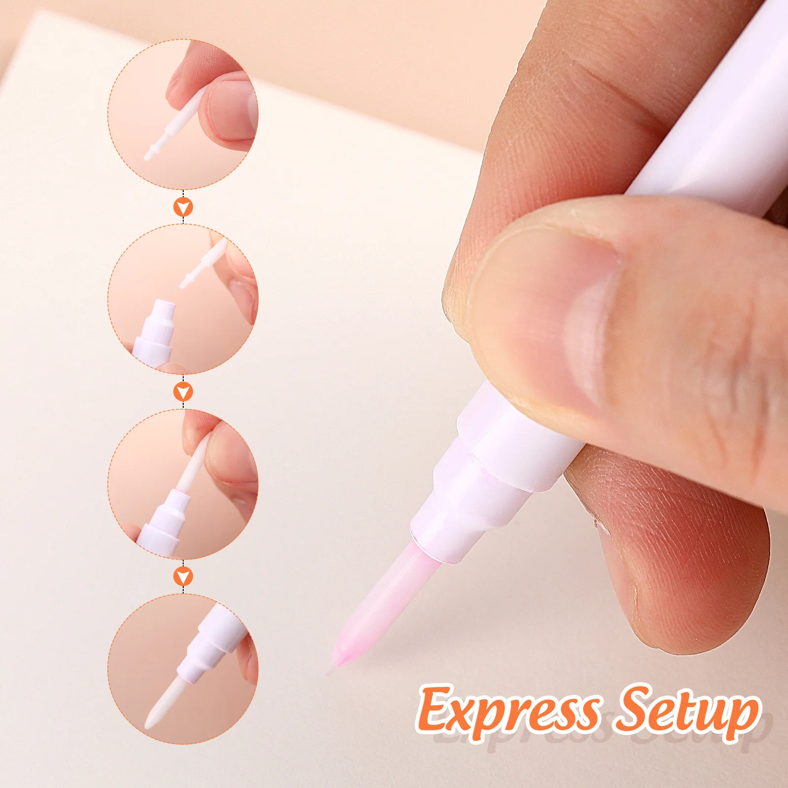 مجموعة مكونة من 5 قطع من رؤوس أقلام الطلاء لعلامات الرسم البديلة الدقيقة