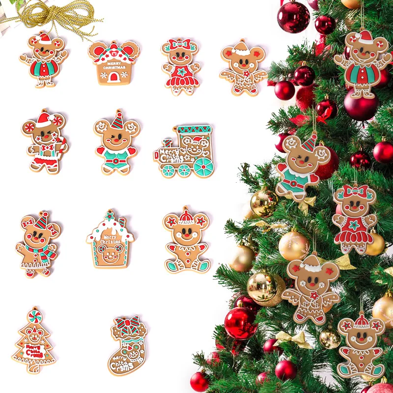 Christmas Tree Decoration Tag Pendant Christmas Decorations Gingerbread Monster Theme Party Pendant Pendant Gift