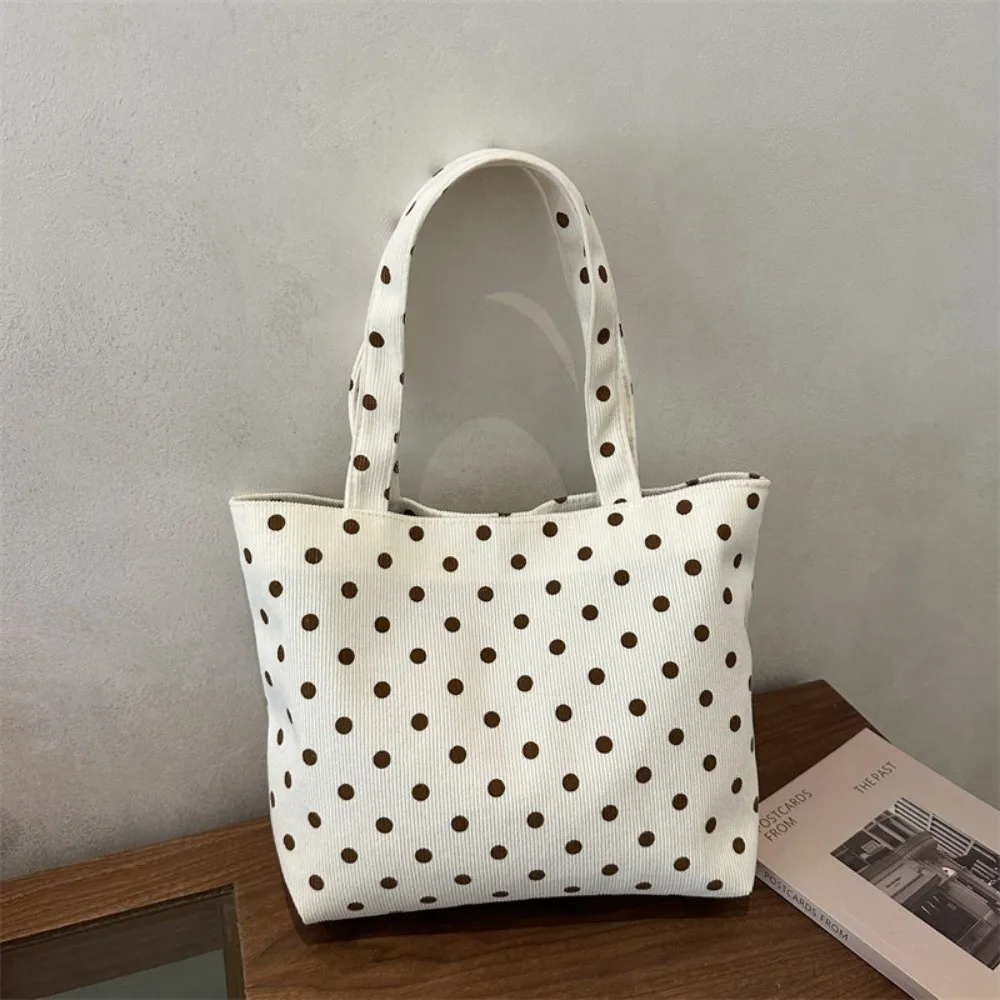 

Casual Polka Dot Tote Bag Large Capacity Buckle Closure Single Shoulder Bag Underarm Bag Women