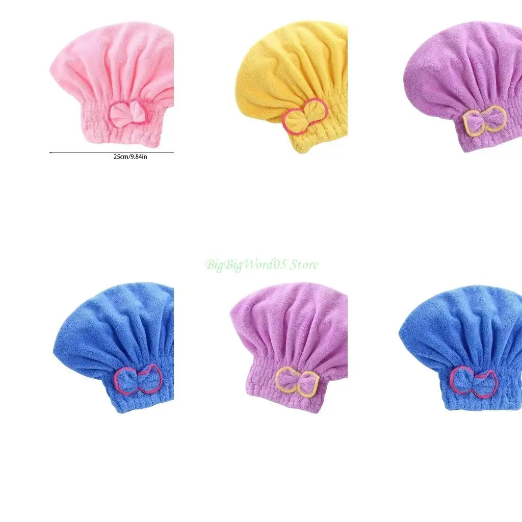 

24TE 1 шт. Полотенца для волос из микрофибры, полотенце для волос, полотенце-тюрбан с бантом, детские супервпитывающие полотенца