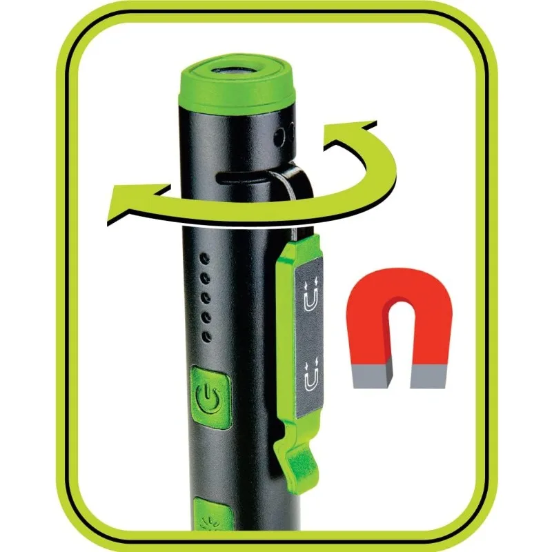 PowerSmith PILP450UVL 450/140 Lumen recarregável LED Caneta de inspeção com inundação, ponto, luz UV 365 nm