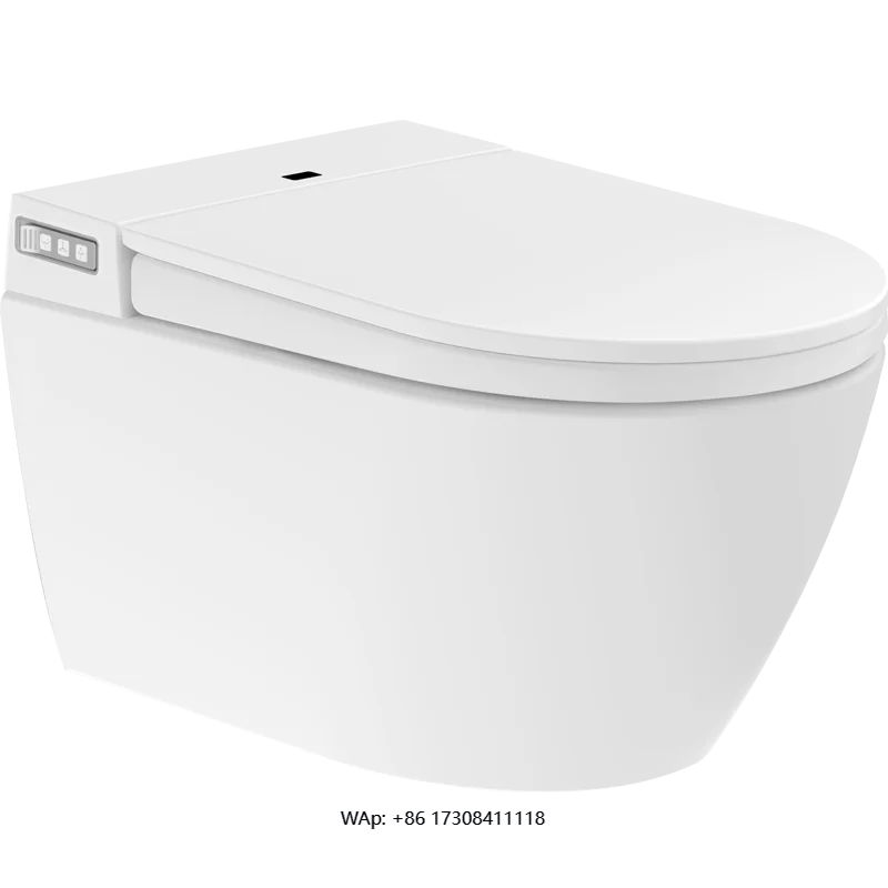 Toilette elettrica intelligente sospesa a parete con serbatoio nascosto moderno con telecomando