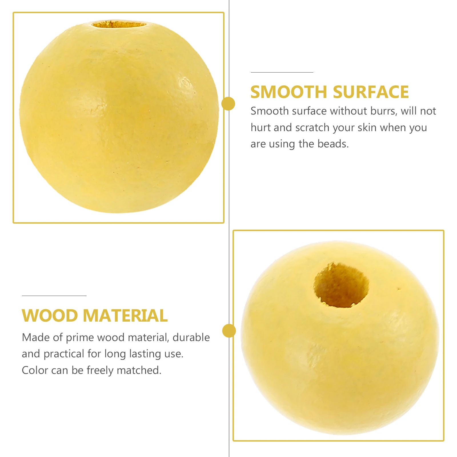 

100pcs Wooden Beads Diy Craft Loose Beads For Jewelry Bracelet Decor Multipurpose Diy Accessories Durable Wood